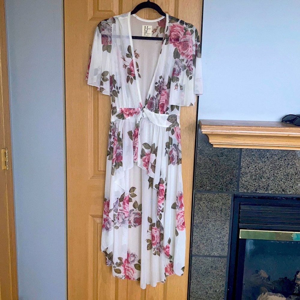 Dress sheer coverup. Great over any other solid color dress, or jeans.